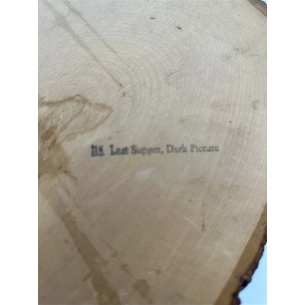Vintage The Last Supper on Live Edge Cedar Wood Slab Wall Art 18
